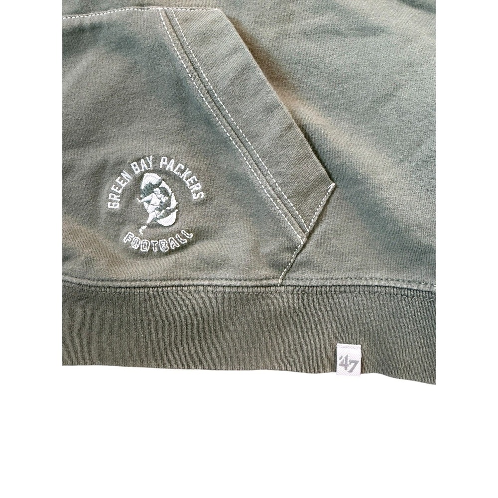 47 Brand Green Bay Packers Hoodie Womens Medium Green Script Pullover Sweatshirt - Picture 5 of 7